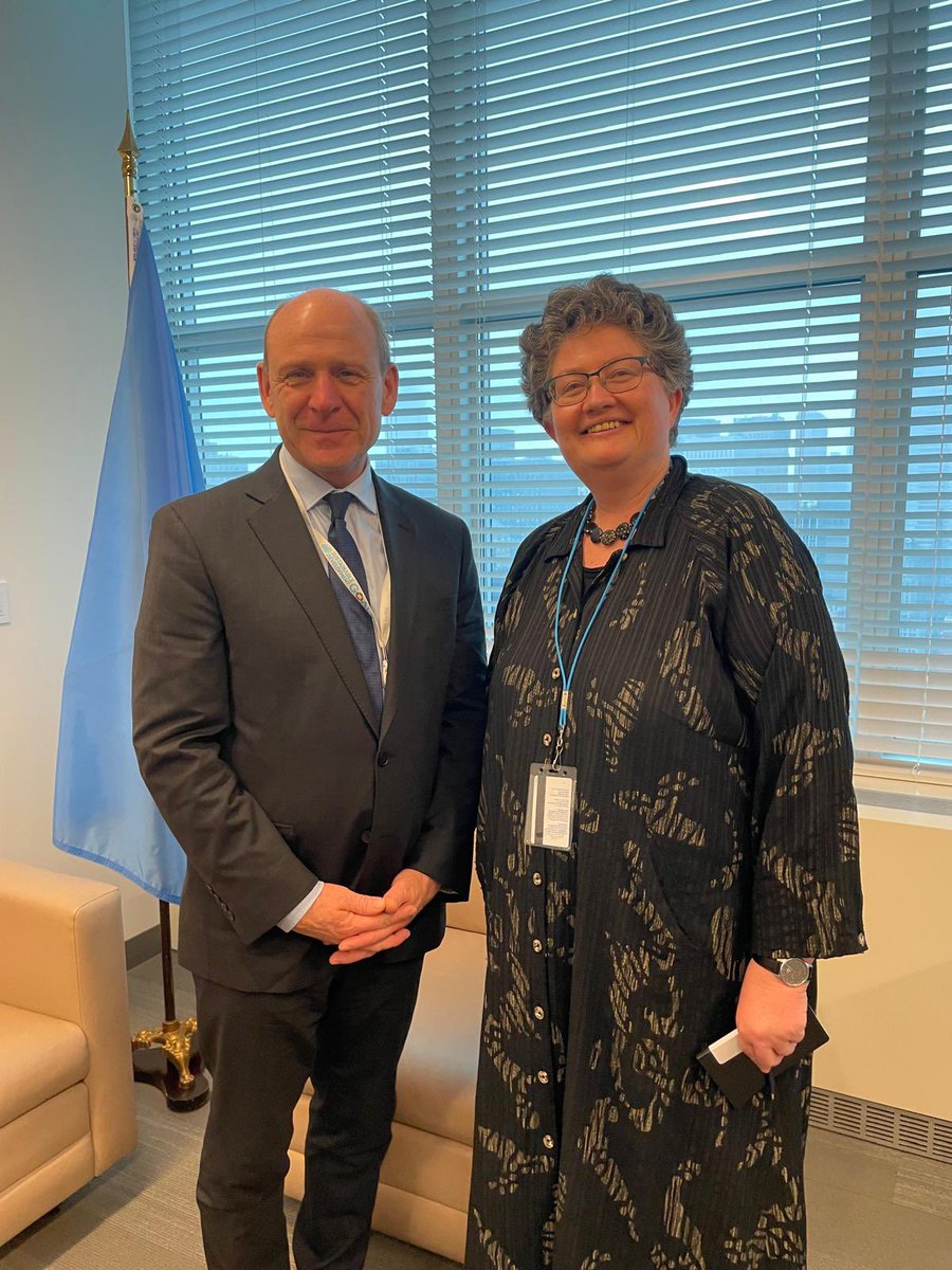 Fergal Mythen - Ambassador of Ireland to the UN (@irelandambun) on Twitter photo Delighted to meet with 🇺🇳 USG for Legal Affairs <a href="/ElinorJaneBritt/">Elinor Hammarskjöld</a>.
Best wishes to USG Hammarskjöld on taking up her new appointment as <a href="/UN/">United Nations</a> Legal Counsel—🇮🇪 looks forward to supporting you in your critical role. 🤝 Delighted to meet with 🇺🇳 USG for Legal Affairs <a href="/ElinorJaneBritt/">Elinor Hammarskjöld</a>.
Best wishes to USG Hammarskjöld on taking up her new appointment as <a href="/UN/">United Nations</a> Legal Counsel—🇮🇪 looks forward to supporting you in your critical role. 🤝