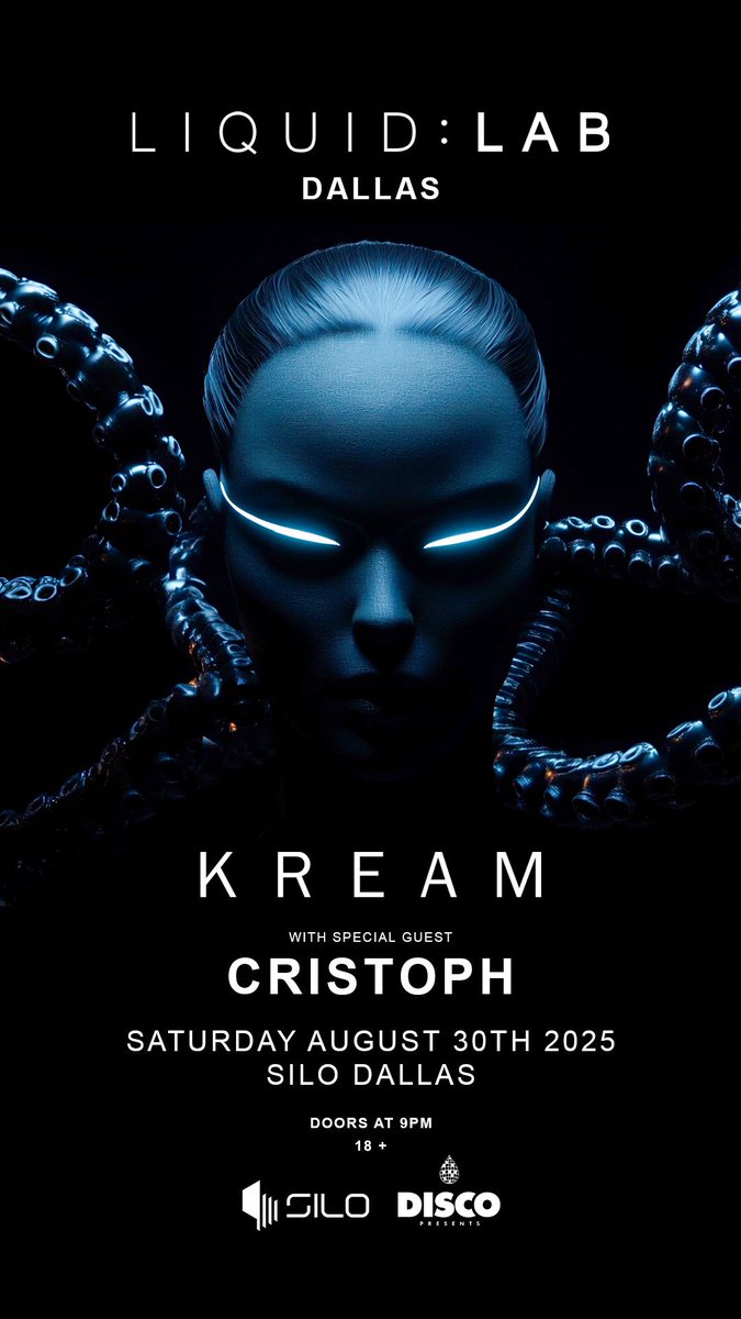 .<a href="/wearekream/">KREAM</a> presents LIQUID : LAB coming to SILO Dallas on Sat, August 30th with special guest <a href="/Cristophmusic/">Cristoph</a> 🖤🧪 

Sign up to receive an alert when tickets go on-sale and be entered for a chance to win 2 backstage passes → silodallas.com 

🎟: Tickets go back on sale