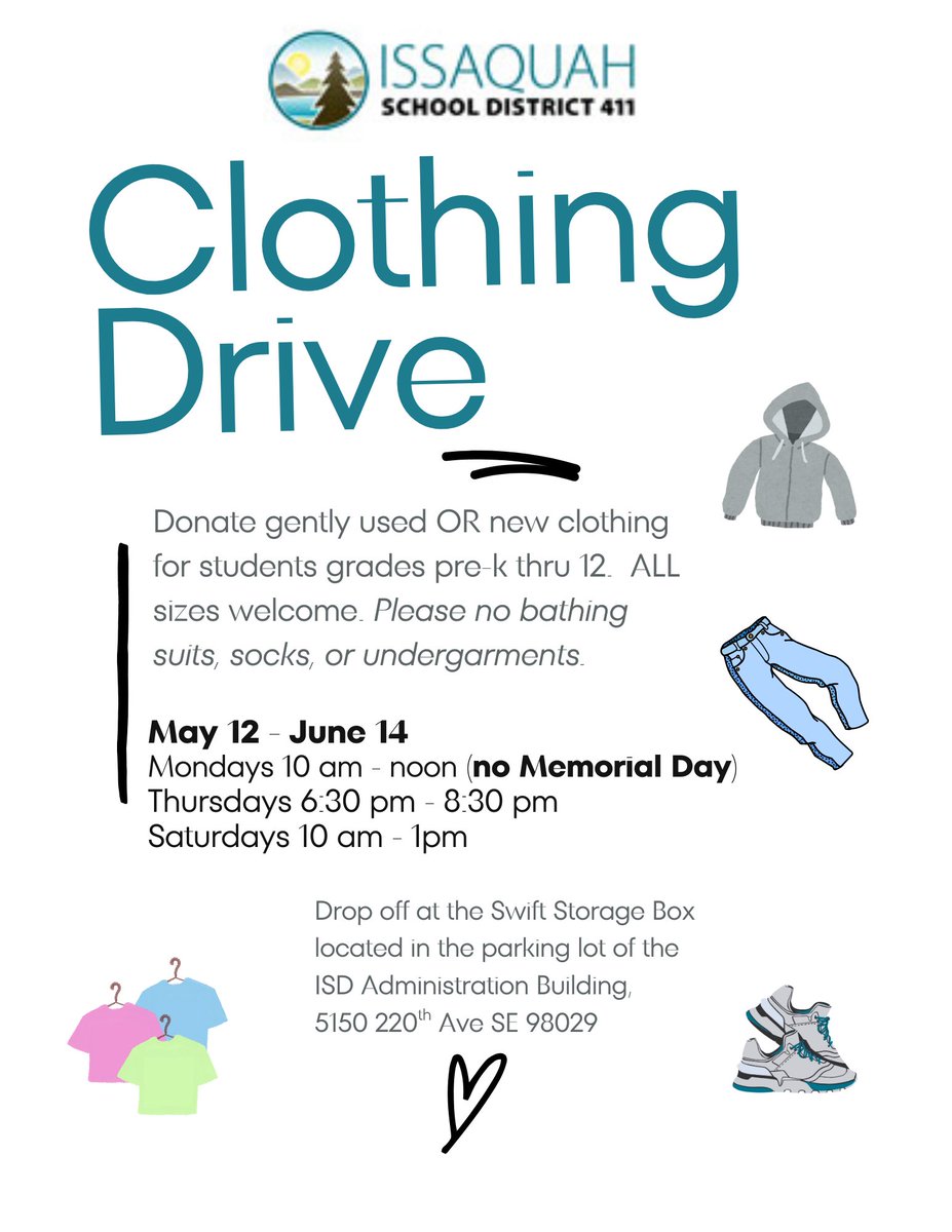 IHPTSA's tweet photo. VOLUNTEERS NEEDED:  Help collect and sort clothing at the ISD Clothing Drive.  Click the link for dates, times, and all the details and sign up for a shift (or two!)  Great opportunity for high school students looking for volunteer hours.  https://t.co/1QEVbCseAd https://t.co/DvNo4P1BTg