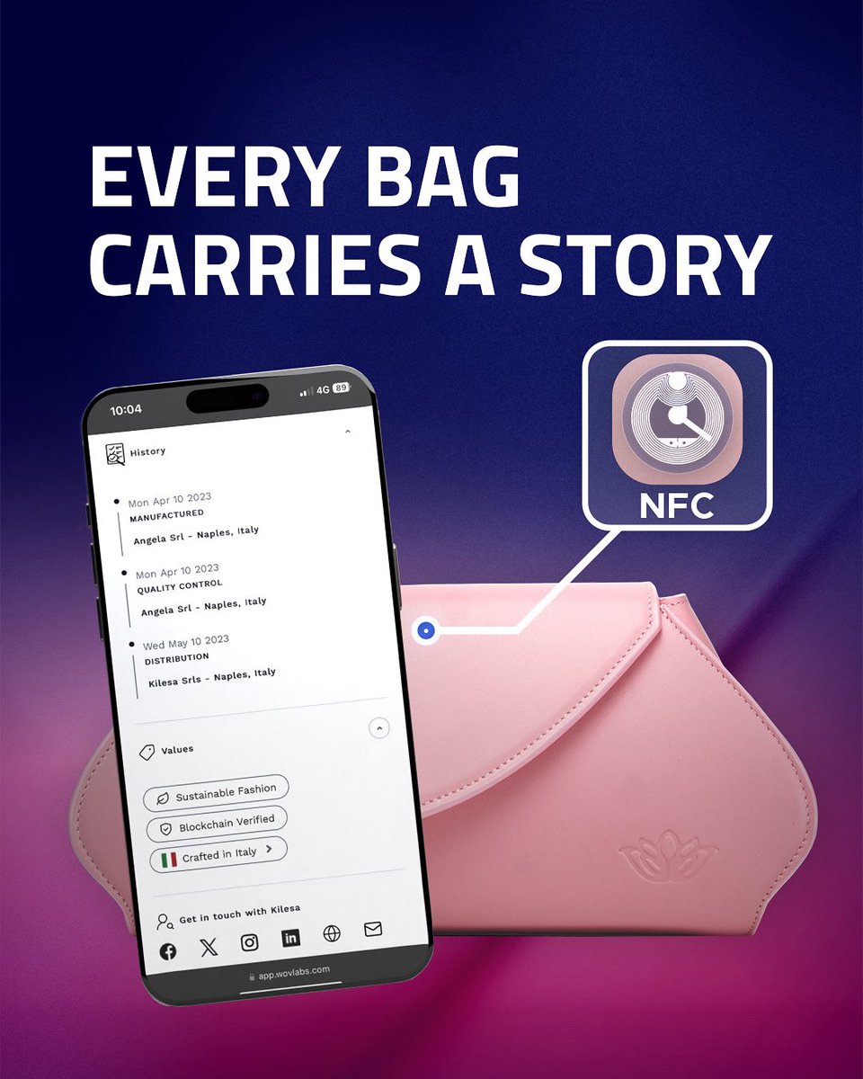 wovlabs_com's tweet image. Every bag carries a story. Make it verifiable!
Transparency and traceability have become essential pillars in the evolution of the fashion industry.
With WoV Labs’ Digital Product Passport, each item gains a unique digital identity, turning physical goods into verifiable records…