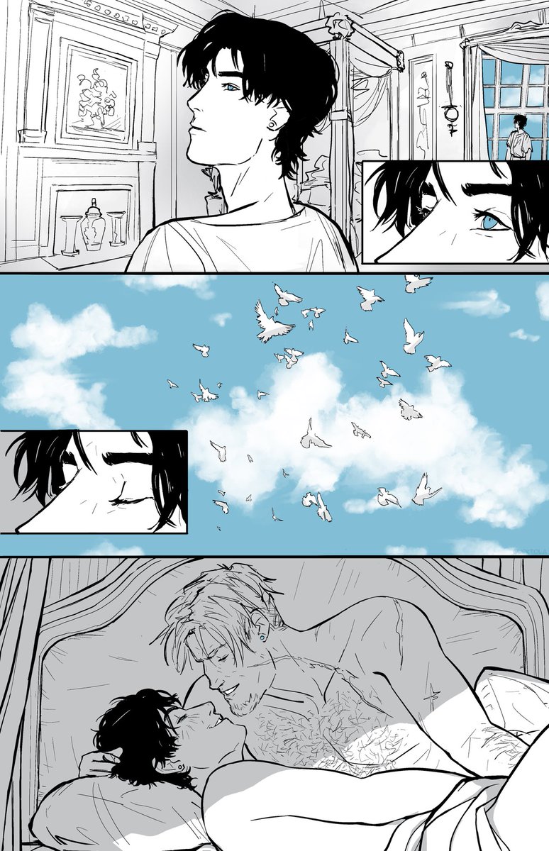 Urktola's tweet image. “The bird that chose the cage”
(au where Dick is the demigod of Freedom and Slade is the fallen god of war)
#dc #dickgrayson #Nightwing #sladick #sladewilson #deathstroke
