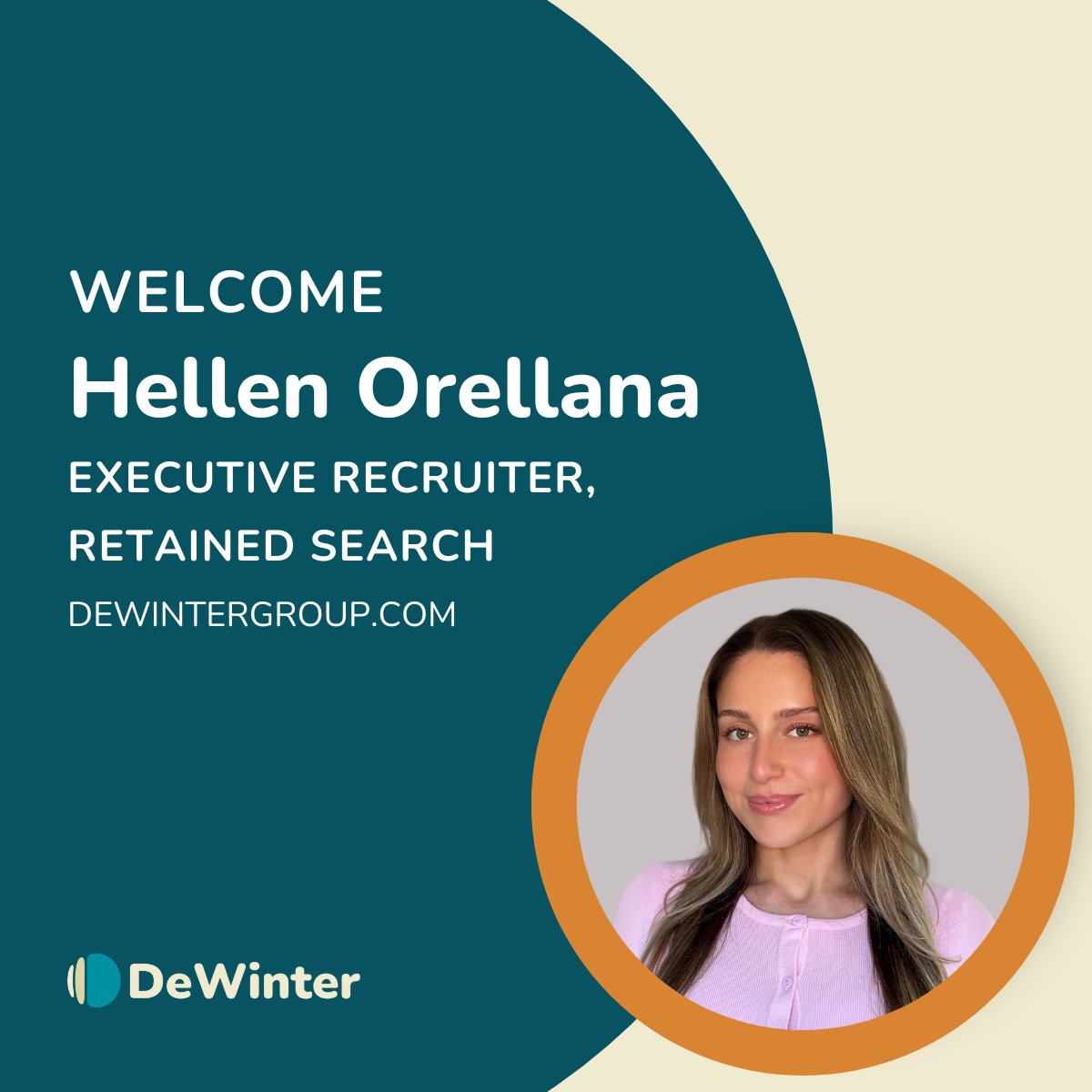 Please join us in welcoming Hellen Orellana to DeWinter as the newest member of our Retained Search team! Hellen brings over six years of recruiting experience in the Bay Area, and we’re thrilled to have her on board as an Executive Recruiter.  Welcome to DeWinter, Hellen! 🙌