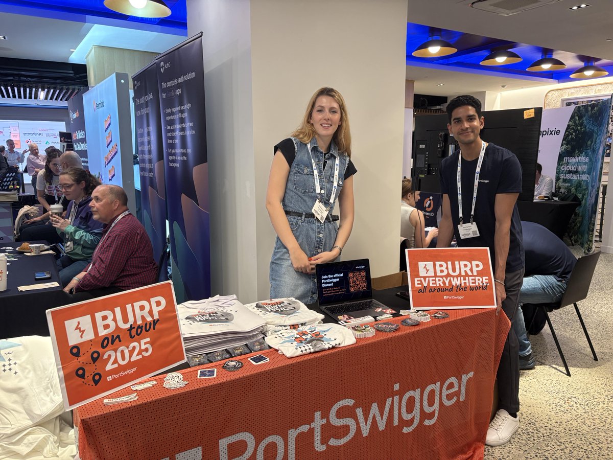 Burp_Suite's tweet photo. Another great morning at APIdays for HAC NYC! 

It's brilliant to meet so many people from the Burp community, and seeing hackers using Burp Suite for the event CTF. 💪 

Don't forget to come grab some swag this afternoon before it all goes... 👀

#BurpOnTour #BurpSuite #HACNYC #APIdays