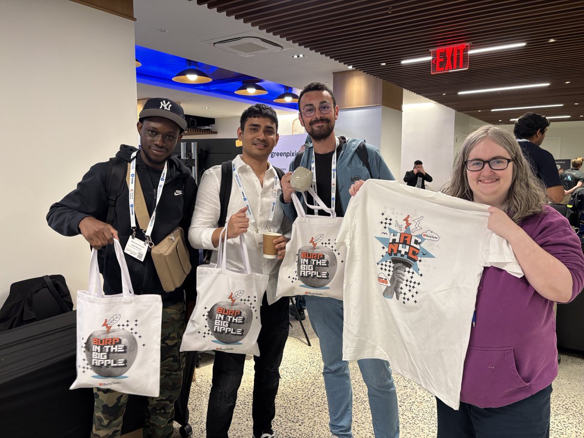 Burp_Suite's tweet photo. Another great morning at APIdays for HAC NYC! 

It's brilliant to meet so many people from the Burp community, and seeing hackers using Burp Suite for the event CTF. 💪 

Don't forget to come grab some swag this afternoon before it all goes... 👀

#BurpOnTour #BurpSuite #HACNYC #APIdays