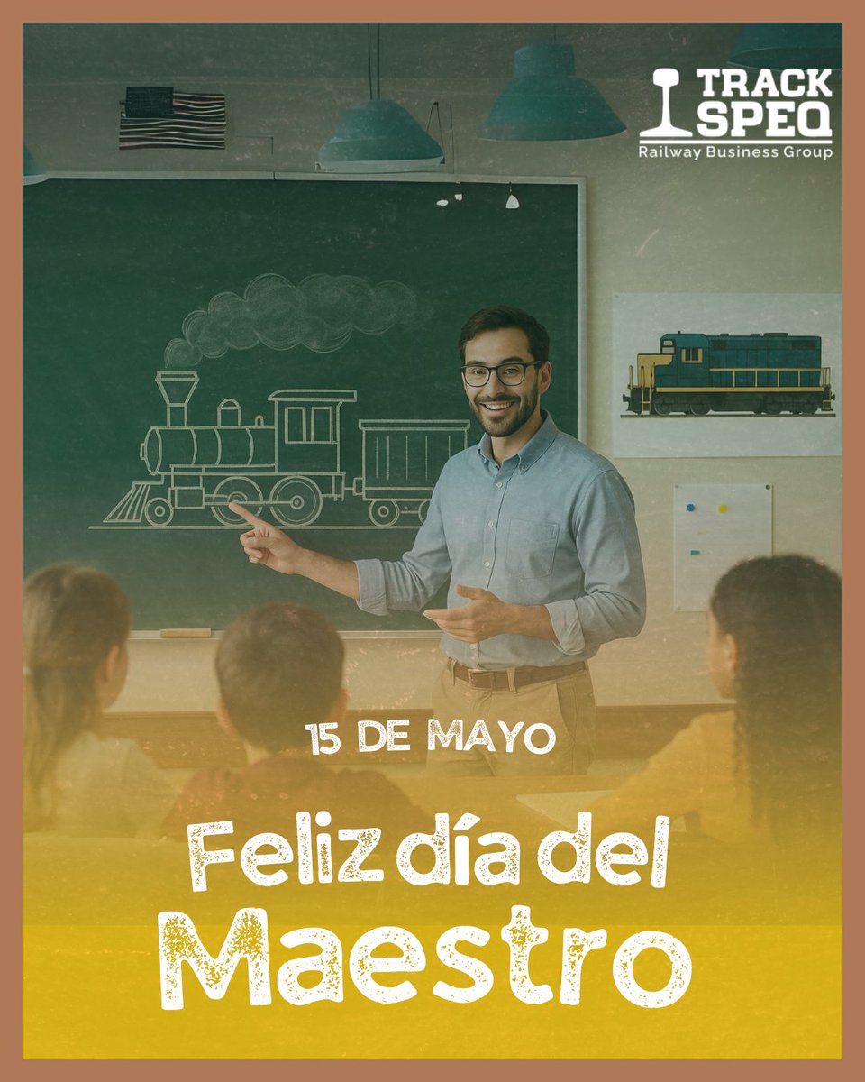 🎓 En el #DíaDelMaestro celebramos a quienes forman a los que hacen que el tren no se detenga.
Gracias por encarrilar el talento que mueve a la industria ferroviaria.
¡Su conocimiento construye el futuro sobre rieles! 🚂
#GraciasMaestros #TrackSpeq
