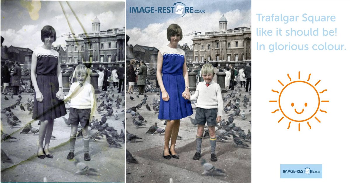 Trafalgar Square like it should be—full of colour and life! This faded photo is now a vibrant memory of a timeless moment. 🌞✨

Visit image-restore.co.uk to restore your photos today!

#PhotoRestoration #ColorRestoration #VintagePhotos #FamilyMemories