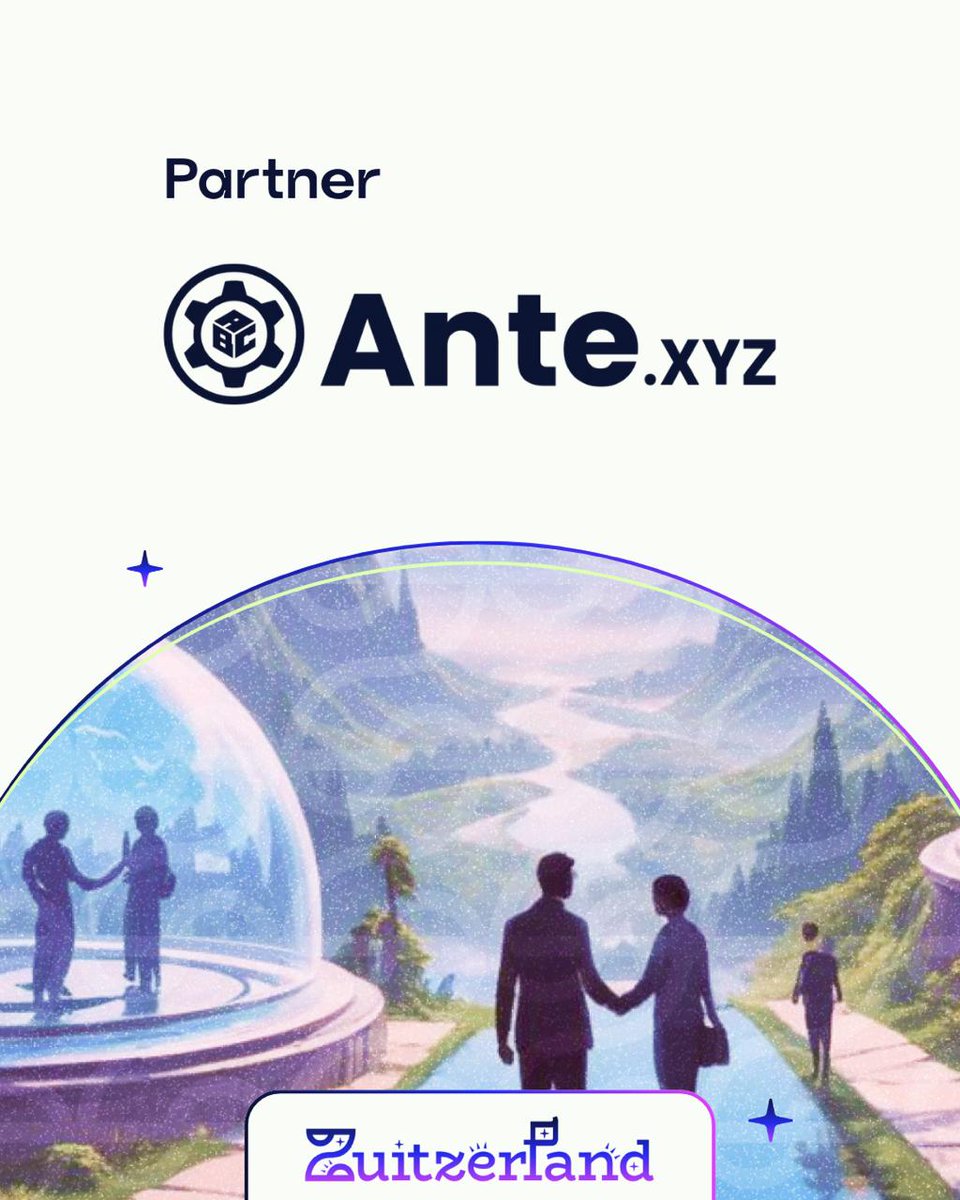 zuitzerland's tweet photo. Zuitzerland x @AnteFinance Partnership Announcement!  

@AnteFinance allows users to set and verify on-chain goals through crypto-backed commitments - powering events, ecosystems, and network states with verifiable trust. 

We are honored to build alongside @AnteFinance! https://t.co/uTSL1YliPj