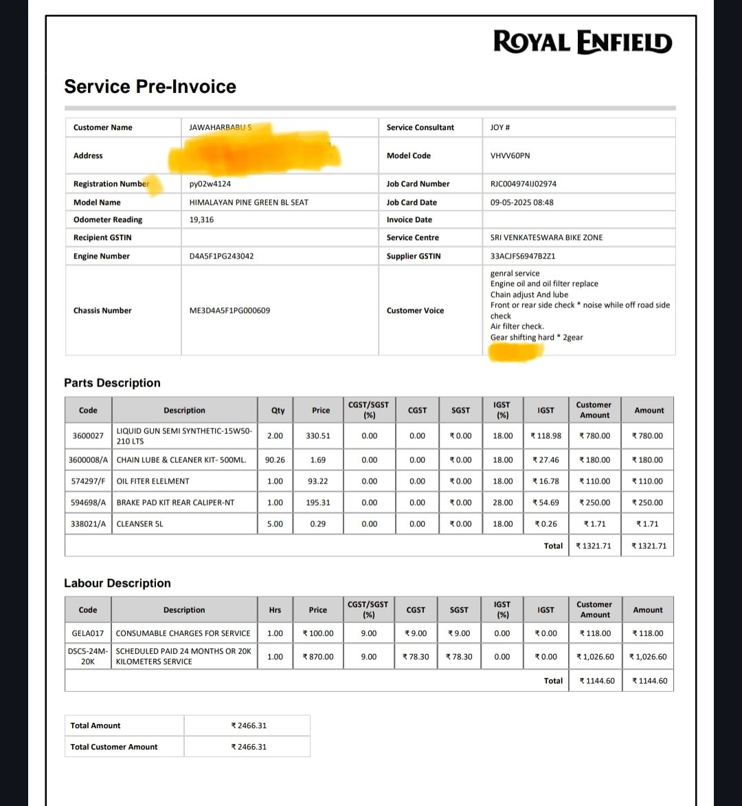 jawaharbabu1411's tweet photo. royalenfield Worst service ever at Venkateshwara Bike Zone, Pallikaranai, Chennai (600001)!

Gave bike on May 9 for paid service incl. rear brake pad change. Since then, I have visited daily for loud rear brake noise. Still unresolved.

Their response? “Adjust and drive sir.” https://t.co/5pv7OUmG55