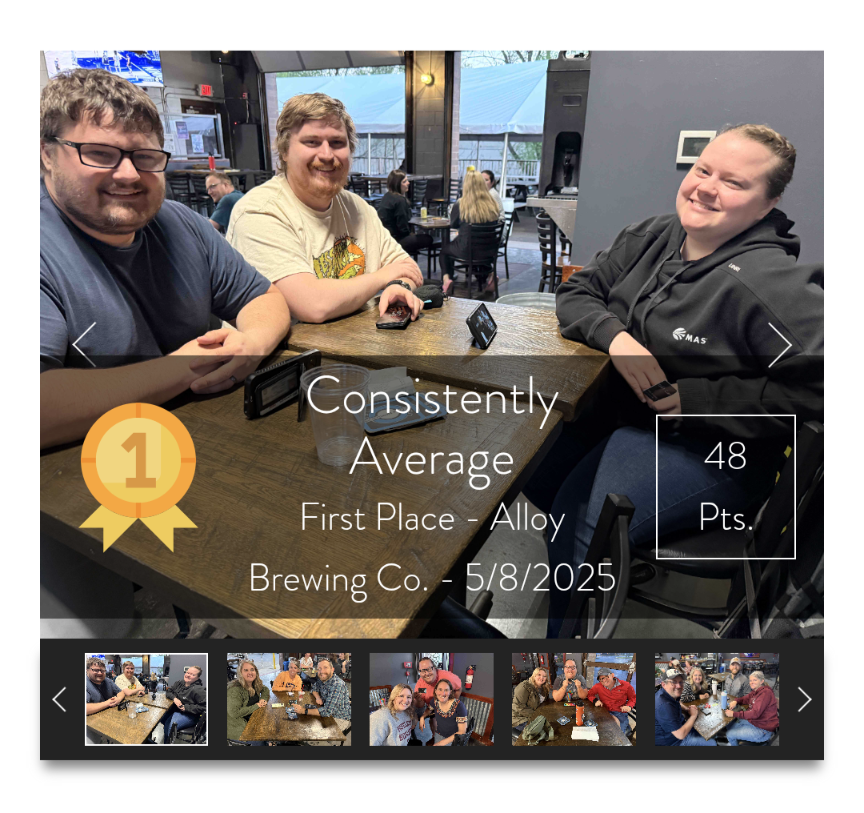 It's Trivia Thursday, which means <a href="/TriviaMafia/">Trivia Mafia</a> is on starting at 6:30pm. Grab some friends and come play! This is free with prizes for winners. 
Food Truck <a href="/BigDaddysRocki1/">Big Daddy's Rockin Q</a> is with us from 5-8pm today. 
See you there!