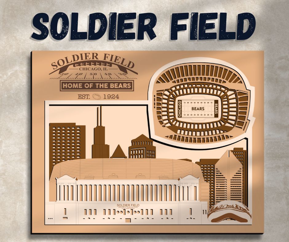 IconicStadiums's tweet photo. Soldier Field is a great place to visit if you've never been! Although, you could just purchase one of our plaques of it, you still experience the beauty of this classic stadium! Find your own stadium replica at Iconic Stadiums on Etsy here 👉 https://t.co/6yIrSc1vC8! https://t.co/VnbqTUhJv5