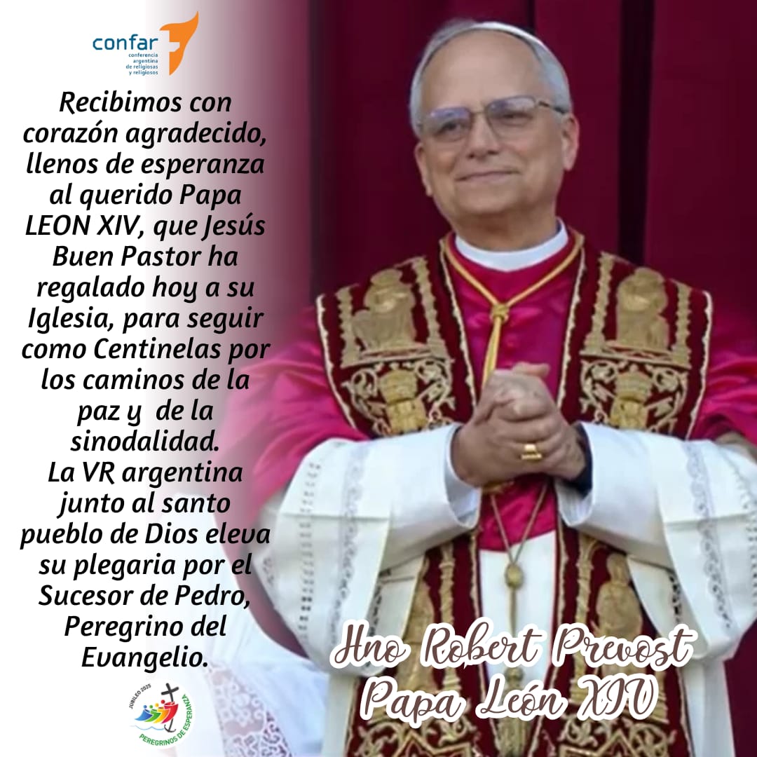confarnacional's tweet photo. Recibimos con corazón agradecido, llen@s de esperanza al querido Papa LEON XIV, que Jesús Buen Pastor regala a su Iglesia, para seguir como Centinelas por los caminos de la paz y  la sinodalidad. https://t.co/ycgA6B8FLO