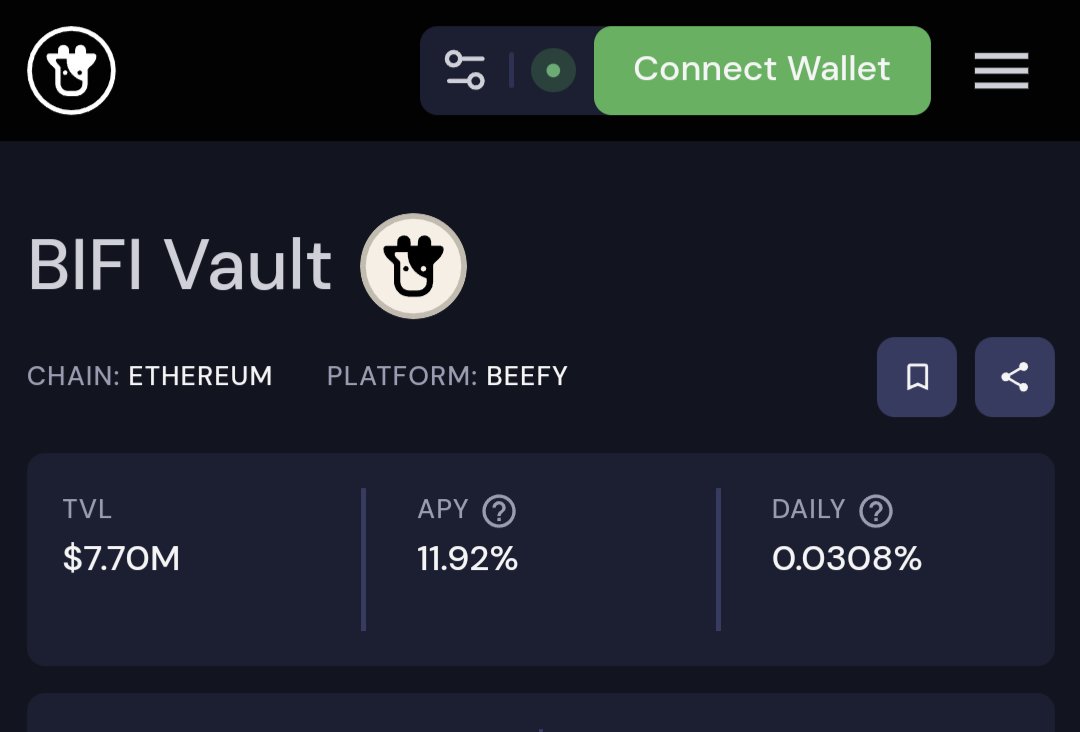 BIFI 12.6% APY average over the last year