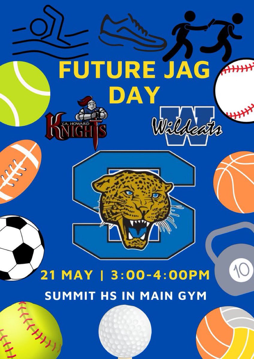 Summit GBB (@summitgbb) on Twitter photo We look forward to welcoming athletes from our two feeder schools at our upcoming 3rd annual Future Jag Day!🔥🐆🔥
#markyourcalendars
<a href="/WesterAthletics/">Wester Athletics</a> <a href="/tahowardath/">Howard Athletics</a> <a href="/MISDathletics/">MISD Athletics Dept.</a> We look forward to welcoming athletes from our two feeder schools at our upcoming 3rd annual Future Jag Day!🔥🐆🔥
#markyourcalendars
<a href="/WesterAthletics/">Wester Athletics</a> <a href="/tahowardath/">Howard Athletics</a> <a href="/MISDathletics/">MISD Athletics Dept.</a>