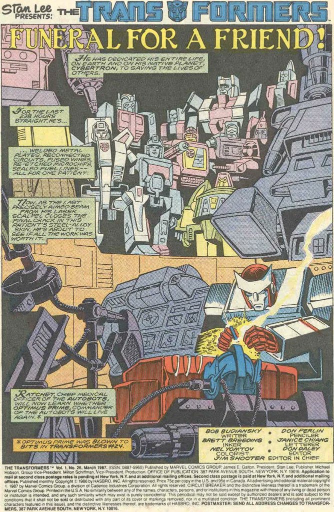 Optiratching's tweet image. Despite his best efforts, Ratchet fails to revive Optimus

(Marvel's: The Transformers - Issue #26: 'Funeral For A Friend') 
#optiratch #ratchop