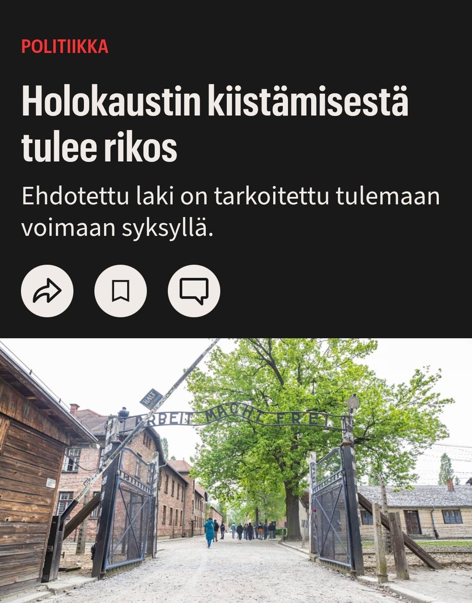 Tämä lakiehdotus on susi lampaan vaatteissa.

Se ei nimittäin edes eksplisiittisesti koske holokaustia, vaan yleisesti "joukkotuhonnan, ihmisyyttä vastaan tehdyn rikoksen, hyökkäys­rikoksen ja sotarikoksen julkista kiistämistä, puolustelemista ja vakavaa vähättelemistä".

No,