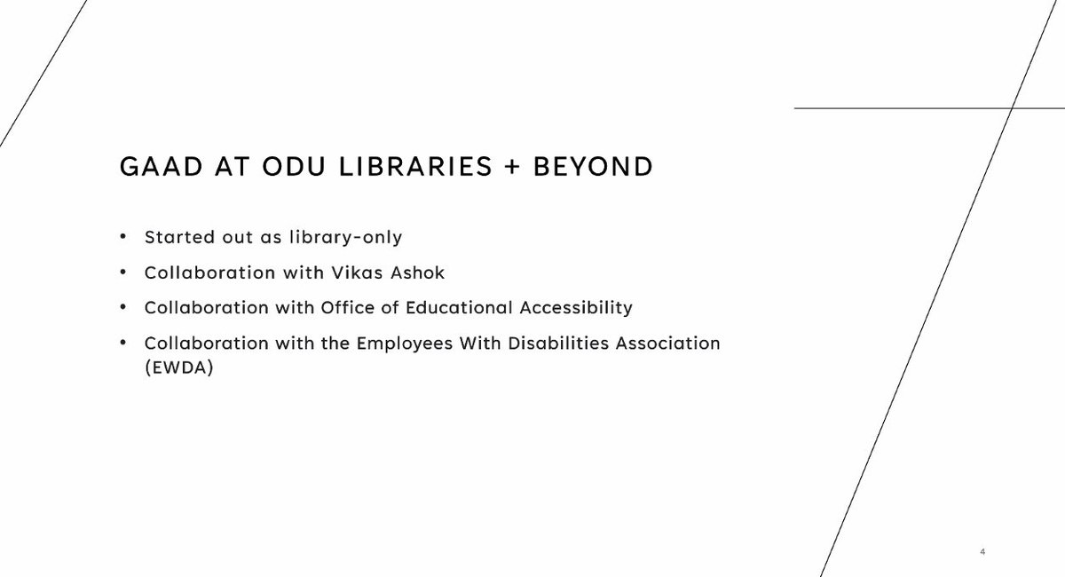 jaf_ferdous's tweet photo. Today, @ODULibraries celebrated #GlobalAccessibilityAwarenessDay (#GAAD) with our "Accessible by Design" workshop, helping participants create more inclusive digital content! 

/cc @WebSciDL @ODU @ODUSCI @oducs @accessodu https://t.co/n32QL8MwB5