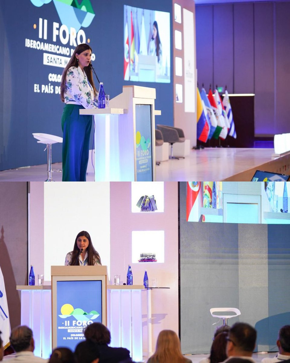 ¡Ecuador presente en el II Foro Iberoamericano de Turismo en Santa Marta, Colombia! La Viceministra <a href="/SilvanaRamirezV/">Silvana Ramírez</a> representó al país en este espacio de diálogo, dando la bienvenida a autoridades nacionales e internacionales del sector turístico, academia y público en general🧵
