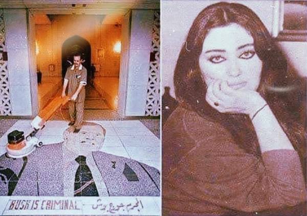 FaresOmarii's tweet photo. في سنه 1993 قامت الفنانة ليلى العطار برسم صورة جورج بوش في ارضيه في فندق الرشيد ليدوس كل شخص على صورته ...  عندما علمت امريكا بالصورة أطلقت ثلاث صورايخ في بيتها وتوفت هي وجميع أفراد عائلتها ...

تابع https://t.co/hFMZT2f0Xf