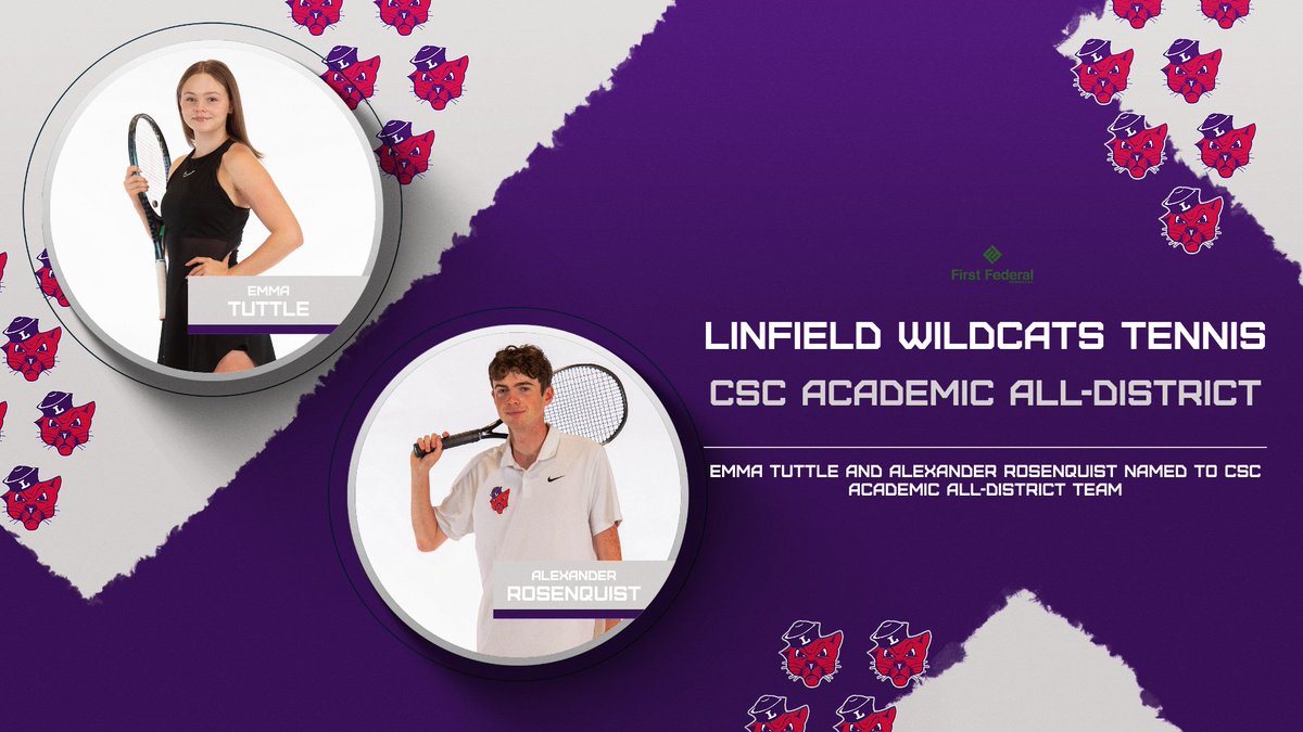 Emma Tuttle and Alexander Rosenquist named to the CSC Academic All-District team. 😼📚🟣

Full Story: bit.ly/4j9Vb2O

#RollCats | #d3ten