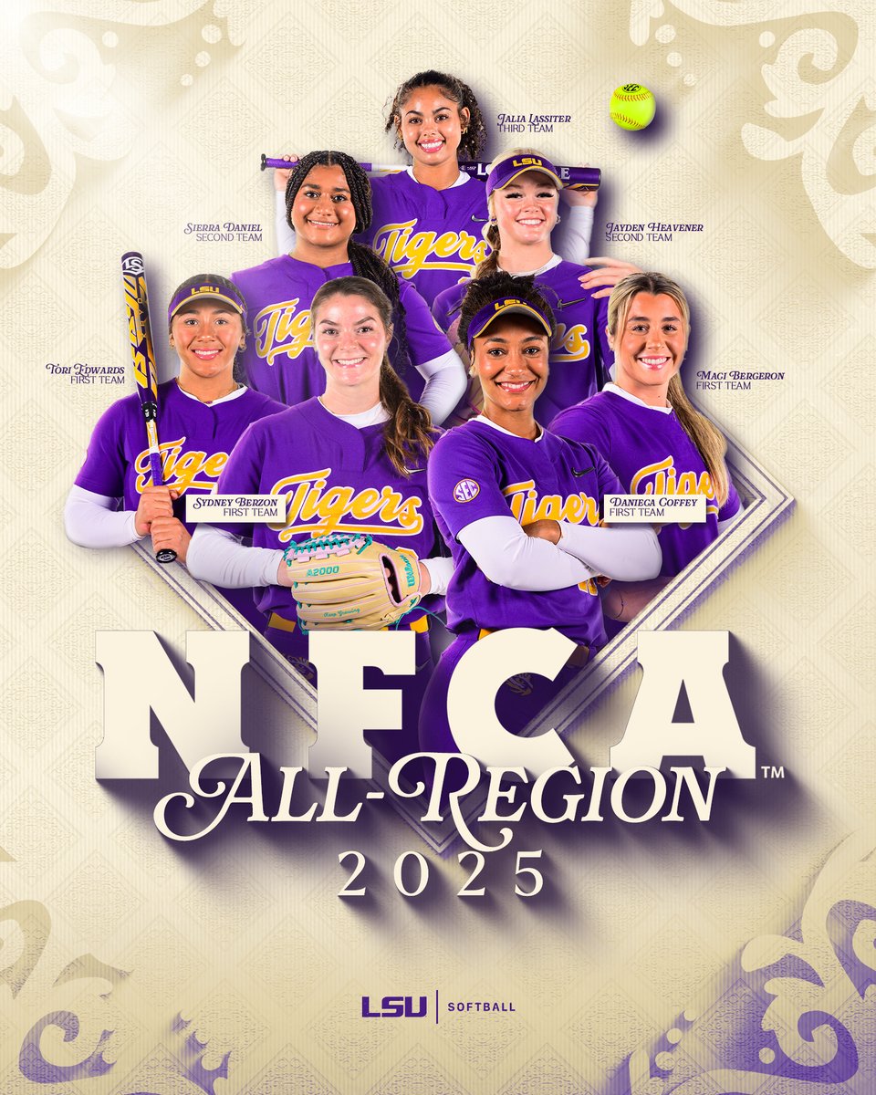 Seven Tigers are named to the 2025 NFCA Gulf All-Region Team!

📄 lsul.su/3ZlfiUp
