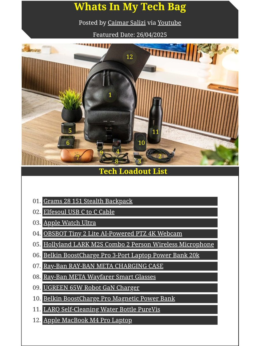 CyberTechWare's tweet image. CyberTechWare.com finds the best cutting-edge tech for EDC loadouts—durable, fast, and built for the future. Check it out now! #CyberGear #EDC #Gadgets #Grams #Elfesoul #Apple #OBSBot #Hollyland #Belkin #Meta #RayBan #Ugreen #Larq #MacBook #TechLoadout