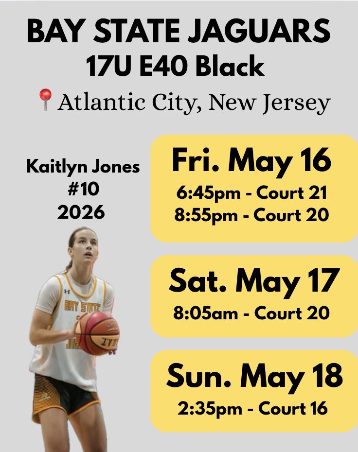 Here’s my schedule for this weekend! Let’s go Jags!💛🖤<a href="/BayStateJags/">Bay State Jaguars</a> <a href="/JagsRecruiting/">Bay State Jaguars Recruiting</a> <a href="/LaurieBollin/">LAURIE BOLLIN</a> <a href="/mrodrigues423/">Matt Rodrigues</a>