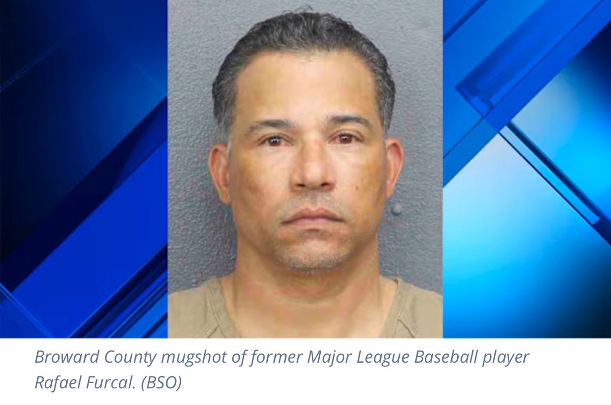 mikedeportes's tweet photo. Breaking News: Former MLB player Rafael Furcal arrested. Furcal, 47, of Weston, is facing charges of aggravated battery with a deadly weapon and missile into dwelling, vehicle, building or aircraft for an incident that happened on Monday, court records show. #RafaelFurcal https://t.co/oZ3qv6vDqc