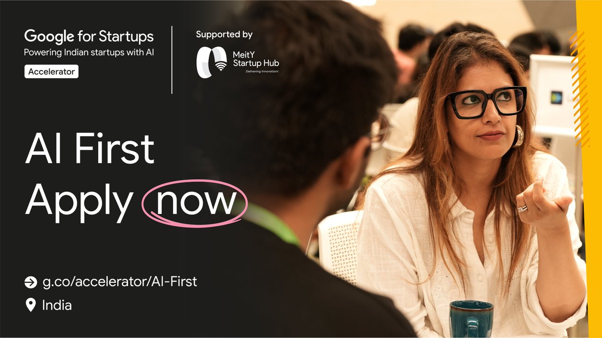 India's Generative AI market is projected to exceed $17B by 2030! We're thrilled to contribute to this growth and <a href="/OfficialINDIAai/">IndiaAI</a> Mission. Announcing applications for the 2025 Class of <a href="/GoogleStartups/">Google for Startups</a> Accelerator: AI First program in India, supported by @MeitYStartupHub! Calling