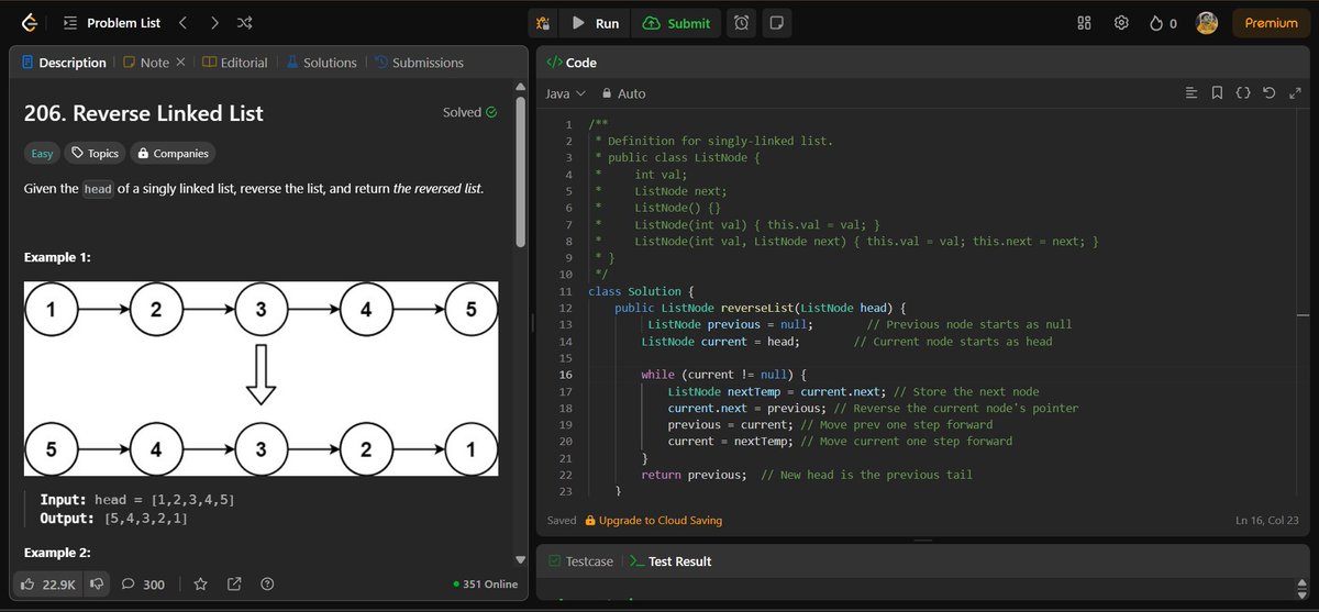 CipherArnav's tweet image. DAY-135 &quot; Reverse Linked List &quot;