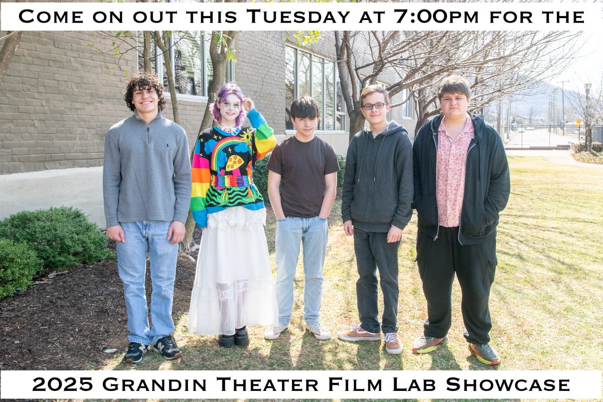 The 9th Annual Film Lab Showcase at @grandintheatre will feature short narrative films from our film lab students which are the culmination of their group work for the year. 
grandintheatre.com/shows/2025-fil…