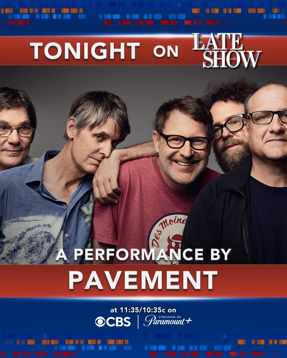 Out May 30 - ‘Pavements (Original Motion Picture Soundtrack)’ a 41-song digital album. Pre-save: pavement.mat-r.co/ompst

@Pavement_band perform TONIGHT on <a href="/colbertlateshow/">The Late Show</a>. Tune in via <a href="/CBS/">CBS</a> tonight at 11:35pm ET.

#Pavement #Pavements #Colbert #Colberts