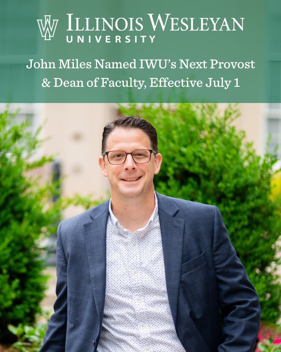 John Miles, currently provost and vice president of academic affairs at Reinhardt University in Georgia, has been named Illinois Wesleyan's next provost and dean of faculty, effective July 1.

iwu.edu/news/2025/mile…