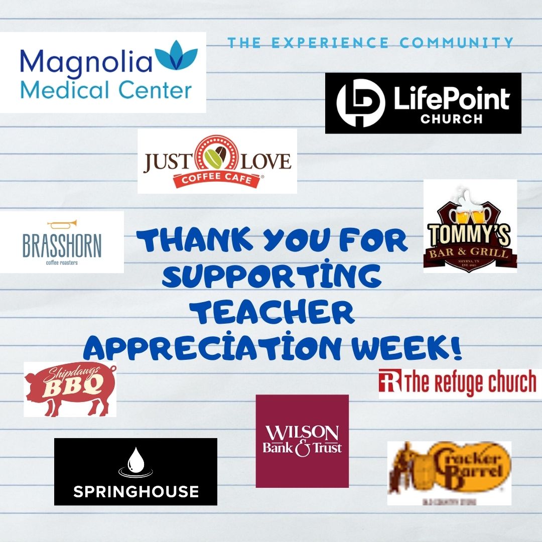 Thank you to the churches and businesses that supported our teacher appreciation week.