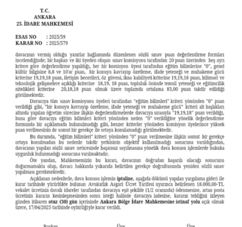 1611 öğretmen mülakatta elendi. Bazı arkadaşlarımız açtıkları davaları kazandı. Aynı şartlarda elenen bizler için de bu karar emsal olmalı. Adalet herkes için eşit uygulanmalı. Bizlerinde hakkı verilmeli!
<a href="/tcmeb/">Millî Eğitim Bakanlığı</a> <a href="/cftcblnt/">Bülent ÇİFTCİ</a> <a href="/Yusuf__Tekin/">Yusuf Tekin</a>
#MEBEmsaliUygula