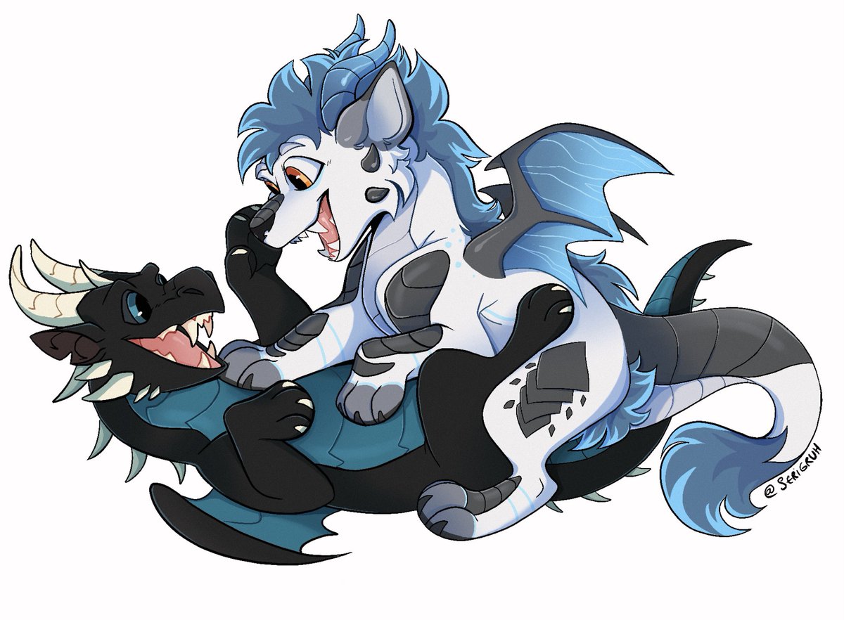 seri_comms's tweet photo. Another teeny comm from a few months ago - this cutie duo was done for @Draalor https://t.co/L5G7Qo5fy3