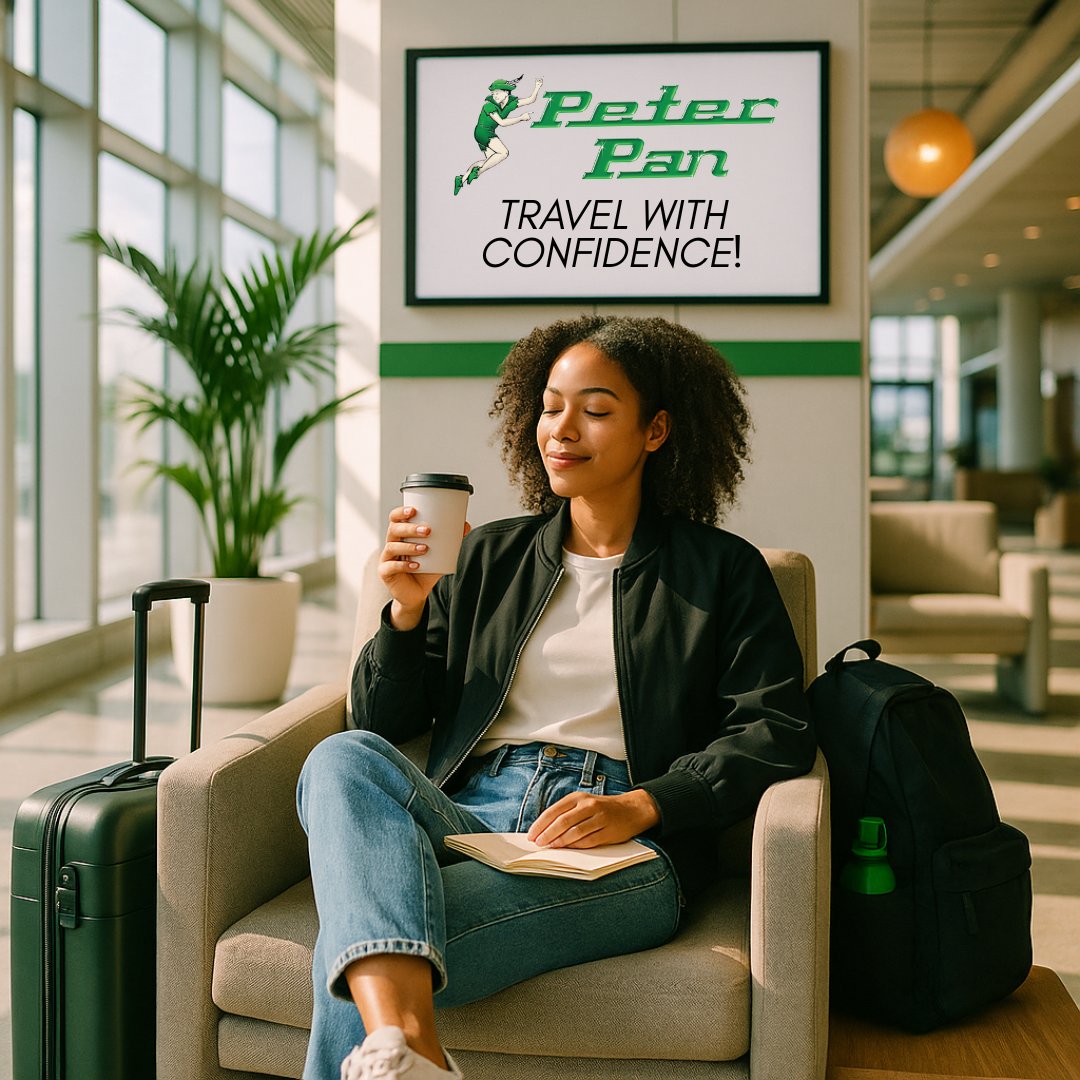 Travel with confidence and flexibility at Peter Pan Bus! 🚌 Adjust your plans with ease right up until departure. Change your ticket on your phone anytime. We value your journey! 💚 #PeterPanBusLines #TravelWithConfidence #CustomerFirst