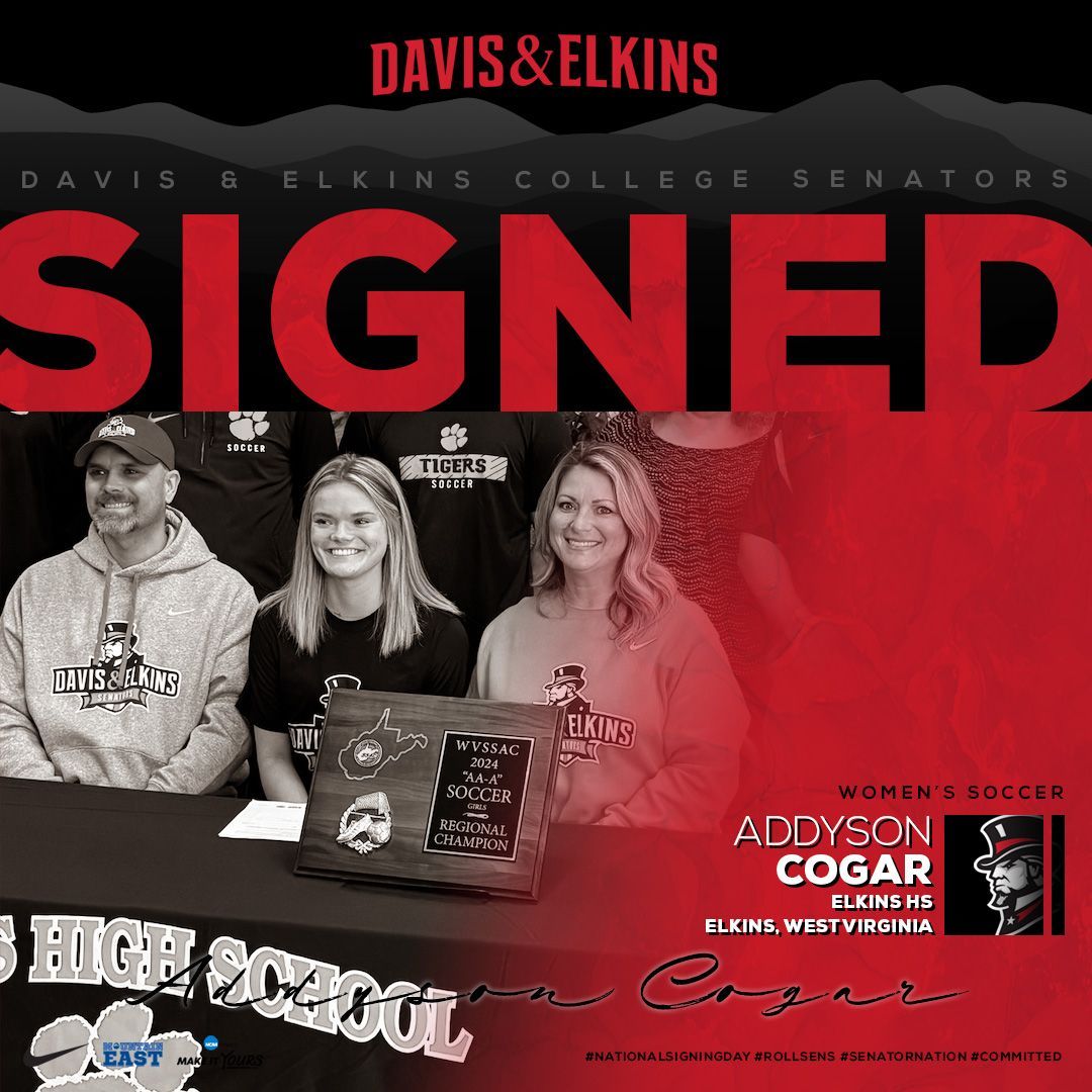 SenatorNation (@senatornation) on Twitter photo We are so excited to announce that Addyson Cogar from Elkins, WV has committed to D&E and the <a href="/senatorwsoc/">D&E Women's Soccer</a> team! Welcome to the family!
✍️ #signed #RollSens #FutureSenators We are so excited to announce that Addyson Cogar from Elkins, WV has committed to D&E and the <a href="/senatorwsoc/">D&E Women's Soccer</a> team! Welcome to the family!
✍️ #signed #RollSens #FutureSenators
