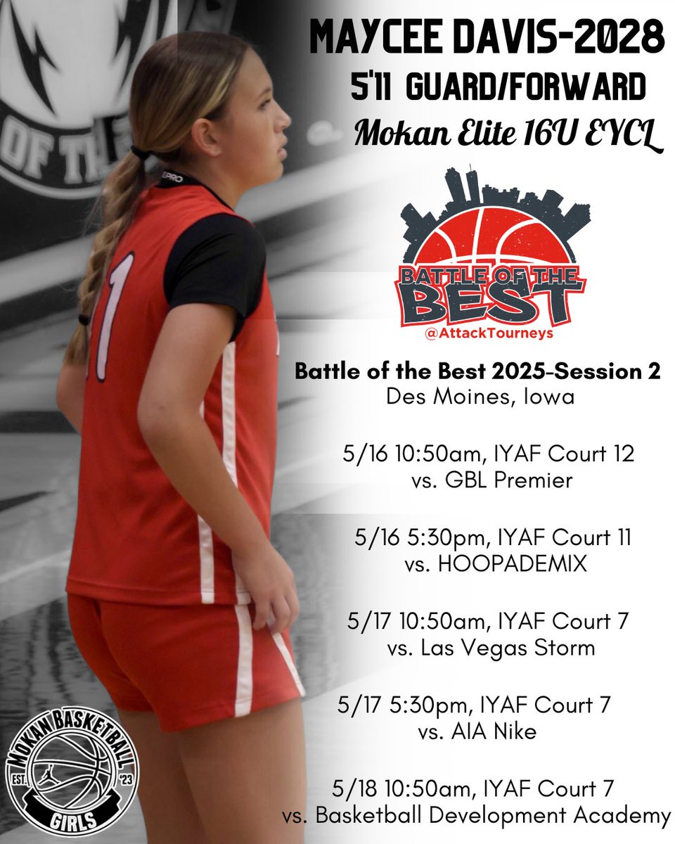 Maycee Davis (@mayda2028) on Twitter photo Headed to Iowa for Session 2!! Canโt wait for this weekend with my team! <a href="/AndyKelley47/">Andy Kelley</a> <a href="/DonShipman49/">Coach Ship</a> <a href="/Dylan_Evans85/">Dylan Evans</a> <a href="/MokanGirls/">Mokan Girls Basketball</a> <a href="/3gimages/">3G Images</a> Headed to Iowa for Session 2!! Canโt wait for this weekend with my team! <a href="/AndyKelley47/">Andy Kelley</a> <a href="/DonShipman49/">Coach Ship</a> <a href="/Dylan_Evans85/">Dylan Evans</a> <a href="/MokanGirls/">Mokan Girls Basketball</a> <a href="/3gimages/">3G Images</a>