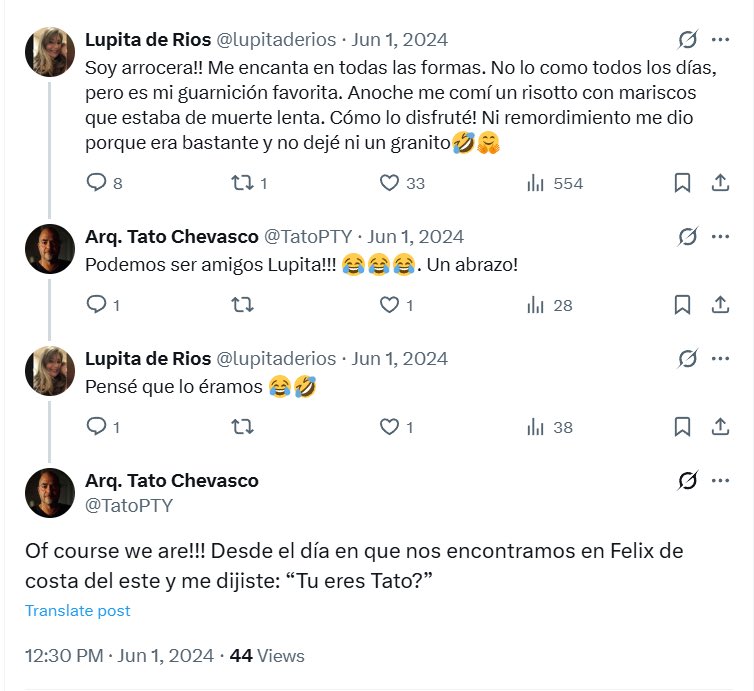 TatoPTY's tweet image. Mi querida @lupitaderios, gracias por estos años de amistad, desde antes de encontrarnos en Félix y que me preguntaras: “Tu eres Tato?”.
Nos harás mucha falta en las reuniones del grupo, y extrañaremos siempre tu alegría, tu cariño y tus consejos.
Hasta siempre querida amiga💔