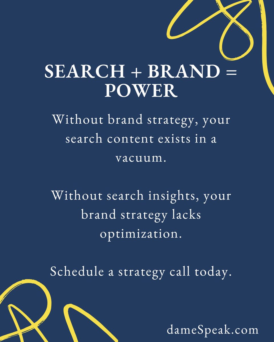 BRANDS NEED SEARCH. SEARCH NEEDS BRANDS.

At DameSpeak, our team doesn't just understand this - we've structured our entire approach around it.

That's the dameSpeak difference.
dameSpeak.com

#damespeak #kansascity #branding #seo