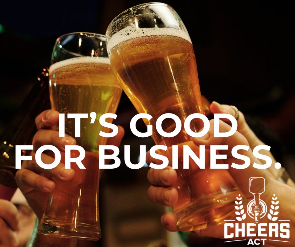 MEET THE CHEERS ACT.

Bipartisan, bicameral legislation to help bars, restaurants &amp; taprooms cut costs, reduce waste &amp; serve fresh draft beer.

• SUPPORTS small businesses,

• EXPANDS tax credits,

• BOOSTS sustainability.

Learn more: CHEERSAct.org

#CHEERSAct