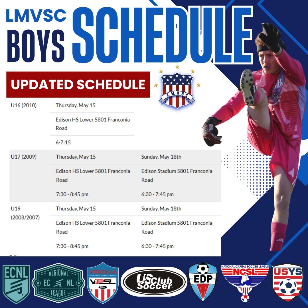 We’re nearing the end of tryouts — but there’s still time to join us!
Register today!

Link in BIO ☝🏼

Come out, show us your skills, and be part of something great!
#LMVSC #YouthSoccer #Tryouts #RegisterToday
