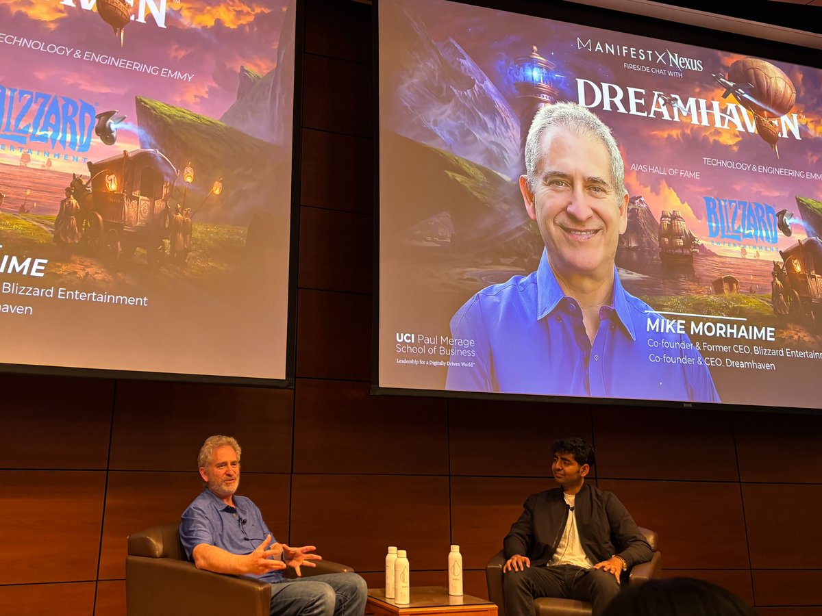 kanu (@_kanuc) on Twitter photo Got to sit down with @MikeMorhaime, founder & former CEO of <a href="/Blizzard_Ent/">Blizzard Entertainment</a>, for the latest <a href="/nexussocal/">Nexus</a> fireside at UCI.
From growing up on Blizzard games to interviewing the man who shaped them — hearing Mike’s story, Blizzard's key moments and vision for <a href="/Dreamhaven/">Dreamhaven</a> (his latest Got to sit down with @MikeMorhaime, founder & former CEO of <a href="/Blizzard_Ent/">Blizzard Entertainment</a>, for the latest <a href="/nexussocal/">Nexus</a> fireside at UCI.
From growing up on Blizzard games to interviewing the man who shaped them — hearing Mike’s story, Blizzard's key moments and vision for <a href="/Dreamhaven/">Dreamhaven</a> (his latest