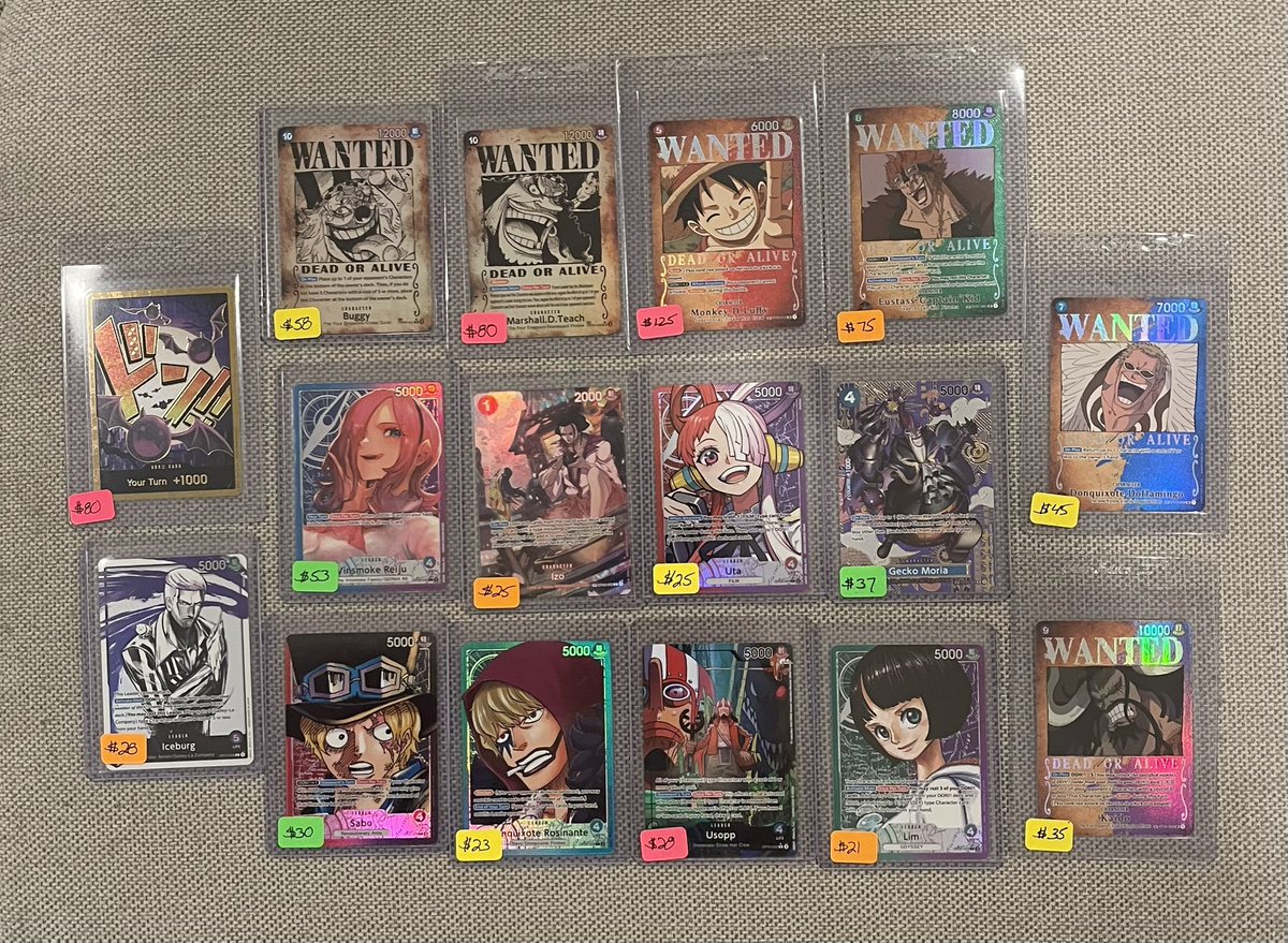 Selling some cards all weekend 

Starting off with some SPs and leaders from my PC grading pile that are in MINT condition and likely to gem. 

Add $1 PWE or $5 BMWT