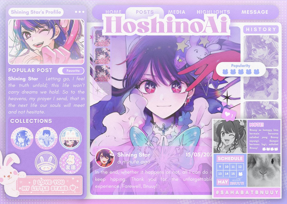 hutrao's tweet image. ⠀
After a week with Bnuuy, the sky feels less heavy. I can smile again now like petals letting go in spring.  I, 𝗔𝗶 𝗛𝗼𝘀𝗵𝗶𝗻𝗼, will carry this warmth gently, for in some tender corner of the universe, we’re still chasing butterflies together.
⠀