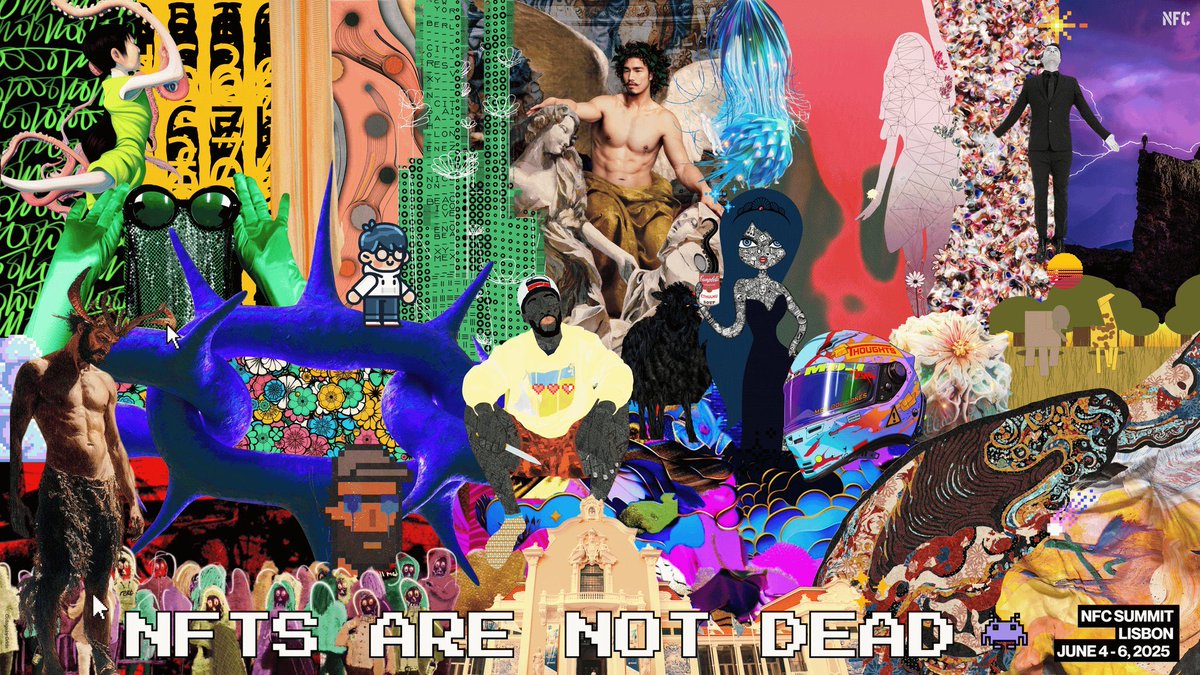 UnknownCollector (@unknownco123) on Twitter photo I just collected this wild collab featuring over 30 artists & <a href="/NFCsummit/">NFC SUMMIT - LISBON - JUNE 4-6 2025</a> 👀
“NFTs Are Not Dead” on <a href="/infiniteink_art/">InfiniteInk</a>
How many of the contributing artists can you spot?
Mint is live now for 4.20 tez ↓ I just collected this wild collab featuring over 30 artists & <a href="/NFCsummit/">NFC SUMMIT - LISBON - JUNE 4-6 2025</a> 👀
“NFTs Are Not Dead” on <a href="/infiniteink_art/">InfiniteInk</a>
How many of the contributing artists can you spot?
Mint is live now for 4.20 tez ↓