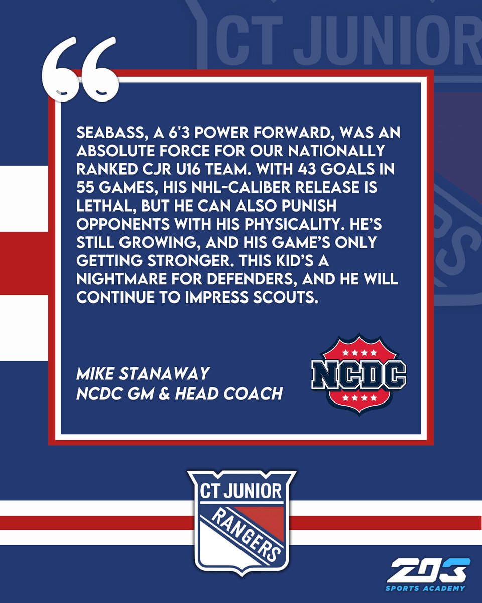 realmstanaway's tweet photo. 🚨NCDC DRAFT🚨⁠
⁠
We are excited to announce we have selected Sebastian Ball with the 85th overall pick in Phase 1 of the NCDC Draft 🏒  ⁠
⁠
Welcome Sebastian 🤝 https://t.co/EK1nBo7Mpw
