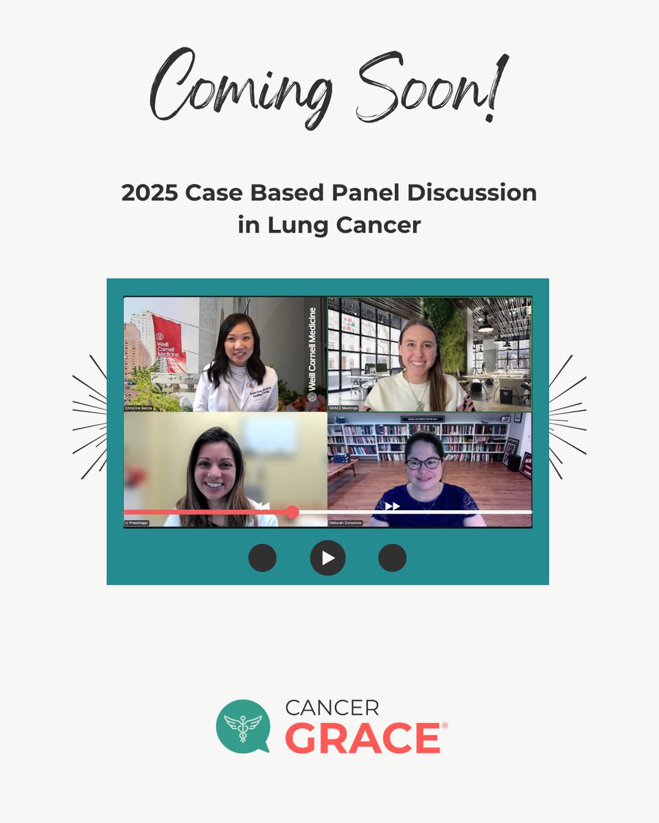 GRACE (@cancergrace) on Twitter photo COMING SOON: The 2025 Case Based Panel Discussion with a panel of oncologists consisting of Chairperson Dr. <a href="/ipreeshagul/">Isabel Preeshagul</a>, Dr. Deborah Doroshow and Dr. Christine Garcia discuss cases of lung cancer and how they would go about treating them.
Stay tune! COMING SOON: The 2025 Case Based Panel Discussion with a panel of oncologists consisting of Chairperson Dr. <a href="/ipreeshagul/">Isabel Preeshagul</a>, Dr. Deborah Doroshow and Dr. Christine Garcia discuss cases of lung cancer and how they would go about treating them.
Stay tune!