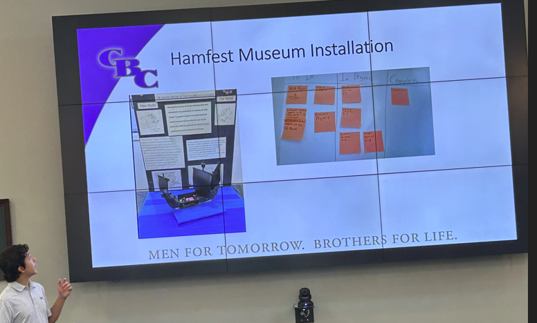 CraigNicoletti's tweet photo. This week sophomore students shared their growth towards being a Man for Tomorrow in their first four semesters @CBCHighSchool  - focusing on their development as a Critical Thinker, Trusted Collaborator, Effective Communicator, and Creative Problem Solver https://t.co/L56frUbyLm