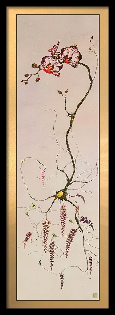GDunnArt's tweet image. The painting Neuron with Orchid and Wisteria from this year's set of Floral Neuron prints.
shorturl.at/wKxBi
#brain #brainart #floral #floralart #gardenart #neuron #neuroart #psychedelic #artprint #art #print #wallcovering #asianart